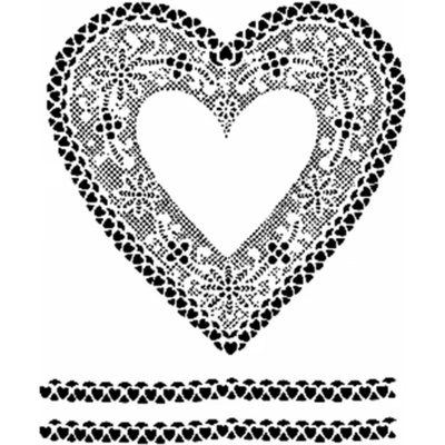Plastová šablona 25x35cm krajkové srdce – Hledejceny.cz
