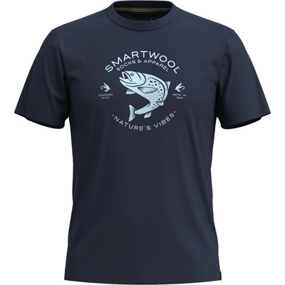 Unisex tričko SmartWool Trout Fishing Graphic Short Sleeve Tee dn modrá