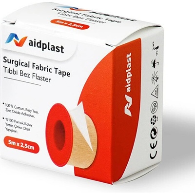 Aidplast Náplasť textilná bavlnená na cievke 2,5 cm x 5 m