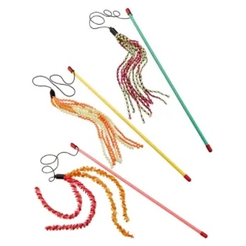 Ferplast Cat toy - Забавна играчка за котки тип въдица / розова, жълта, зелена /47 см. /1 брой
