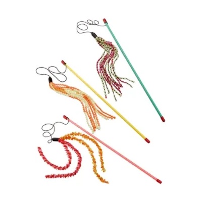 Ferplast Cat toy - Забавна играчка за котки тип въдица / розова, жълта, зелена /47 см. /1 брой