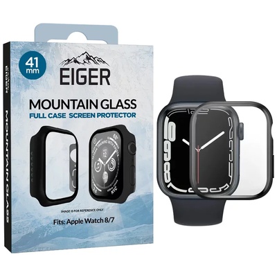 Eiger Glass Eiger Mountain Glass Full Case for Apple Watch 8 / 7 41mm in Black (EGSP00895)