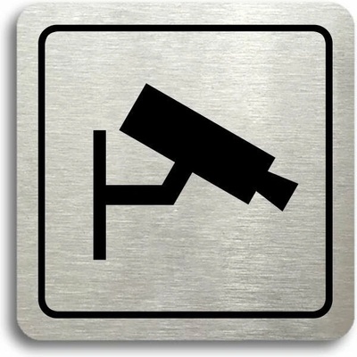 Accept Piktogram "monitorováno II" (80 × 80 mm) (stříbrná tabulka - černý tisk)