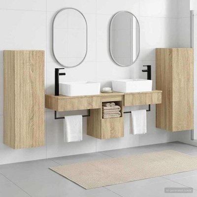 vidaXL Комплект мебели за баня 5 бр. Дъб сонома 33 x 34, 5 x 100 см (3405975)