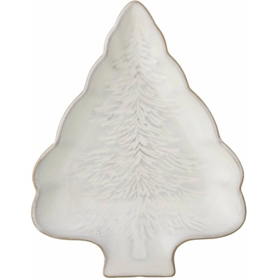 Bloomingville Kameninový servírovací tanier WINTER 22cm vianočný stromček prírodný