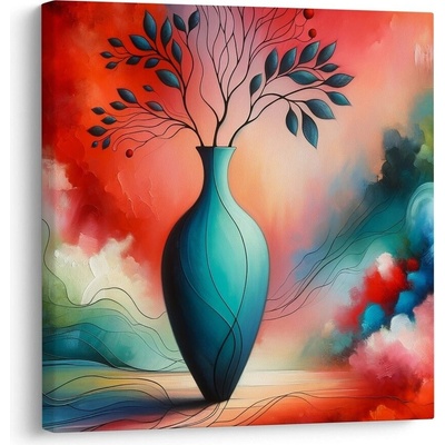 Obraz zářivá váza v abstrakci - 40x40