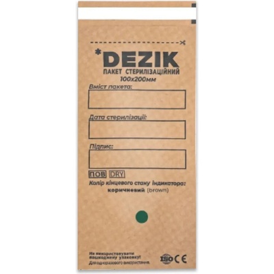 DEZIK Комбиниран крафт плик за стерилизация 100х200 мм. 100 бр. , хартиен (kdh100)