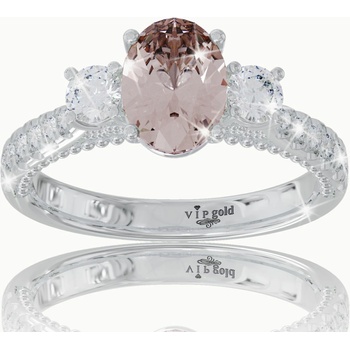 VIPgold Diamantový prsteň s morganitom v bielom zlate S10512b