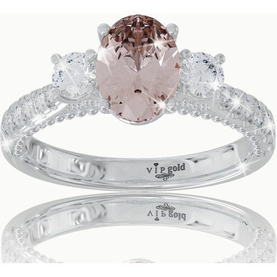 VIPgold Diamantový prsteň s morganitom v bielom zlate S10512b