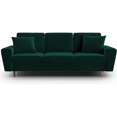 Cosmopolitan Design Zelená zamatová rozkladacia/s úložným priestorom pohovka 235 cm Kyoto