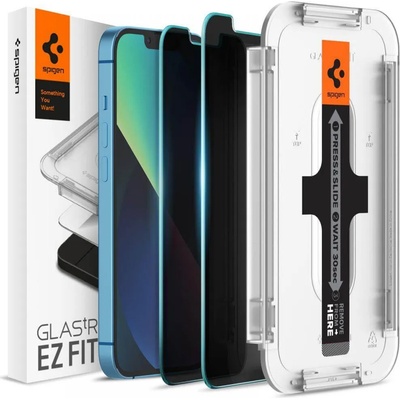 Spigen Glass. Tr Ez Fit Privacy Tempered Glass - калено стъклено защитно покритие с определен ъгъл на виждане за дисплея за iPhone 13, iPhone 13 Pro (2 броя)