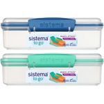 Sistema Кутия за закуски Sistema To Go Snack Attack с отделно отделение 410 мл, смесени цветове