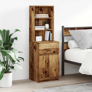 vidaXL Нощно шкафче от старо дърво 39x35x125 cm Инженерна дървесина (861317)