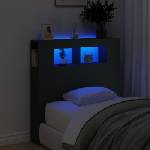 vidaXL LED горна табла, черна, 100x18, 5x103, 5 см, инженерно дърво (837331)
