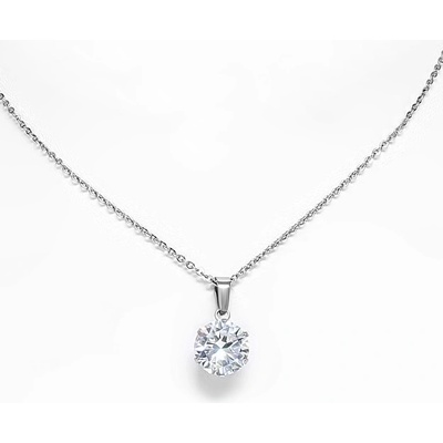 Šperky4U Ocelový řetízek s přívěškem se zirkonem OPD0035