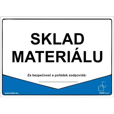 DUKO SKLAD MATERIÁLU Formát: 297 x 210 mm, Materiál: plast 0,5 mm, samolepící vinylová fólie