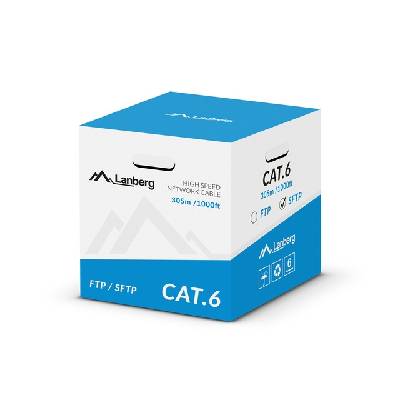 LAN cable CAT. 6 sftp 305m solid cu grey cpr + fluke passed (LCS6-11CU-0305-S)