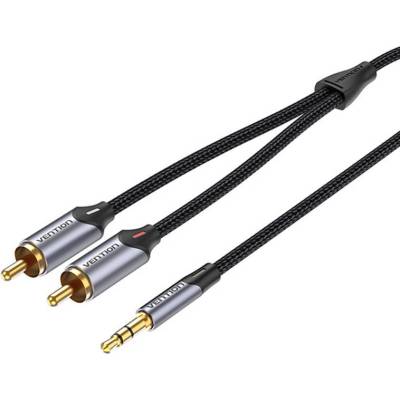 Кабел Vention BCNBH, 2x RCA (Cinch) към 3.5mm жак, 2m, сив (BCNBH)
