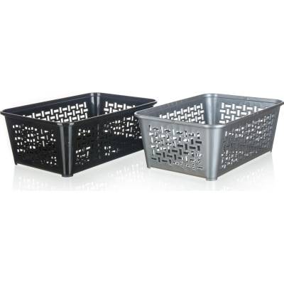 VETRO PLUS Plastový organizačný košík 30 × 20 × 11 cm, mix farieb