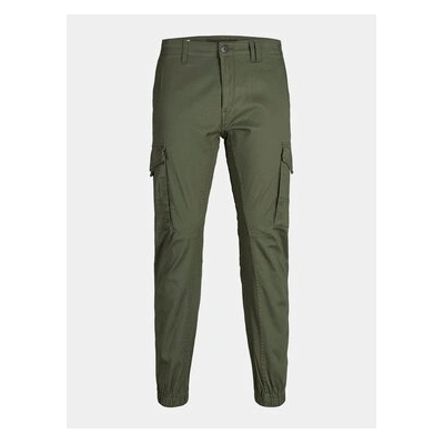 JACK & JONES Текстилни панталони Paul 12151639 Зелен Slim Fit (Paul 12151639)