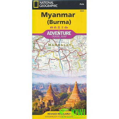 National Geographic Adventure Travel Map Myanmar Burma