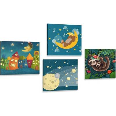 Set obrazů pohádkový svět - 4x 60x60