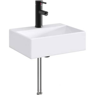 vidaXL Мивка за баня Матово черно 39 x 30, 5 x 12, 5 см Метал (890221)