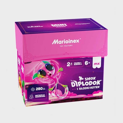 Marioinex Мини вафлен конструктор Marioinex " Диплодок и котенце" , 280 части (906 224)