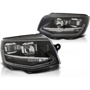  Кристални фарове vw transporter t6 (2015-2019) - черни с drl