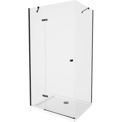 MEXEN/S Roma sprchový kout 120x100, transparent, černá + bílá vanička se sifonem 854-120-100-70-00-4010B