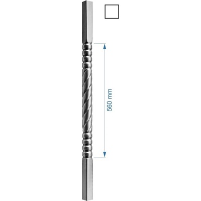 Tyč-rúrková 1000mm so štvorcovou zakladňou 25x25mm