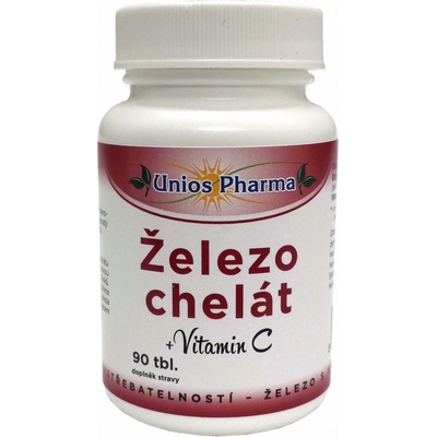 Unios Pharma Železo chelát + vitamín C 90 tabliet