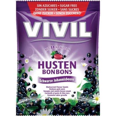 VIVIL Cukríky husten čierne ríbezle 60 g