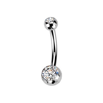 Šperky4U Piercing do pupíku banánek malý kuličky 4 a 6 mm TIT1594