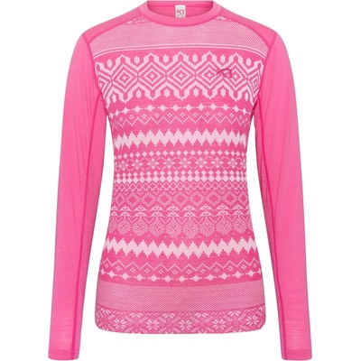 Kari Traa Дамско мериносово термобельо Kari traa Women's Live Long Sleeve Merino base layer - Bright Pink - размер XS (115-2571-0111)
