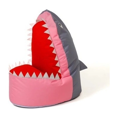 Sako taška pouffe Shark šedo-růžová XXL 100 x 60 cm