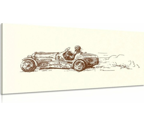 Obraz retro pretekárske auto