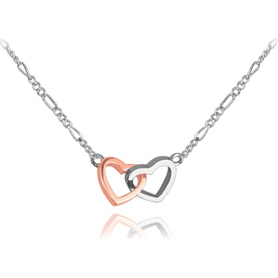 Minet Rose gold stříbrný se srdíčky JMAS0183BN45