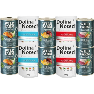 Dolina Noteci 4 x 500 g a Wild Farm Superfood Mix chutí 6 x 400 g