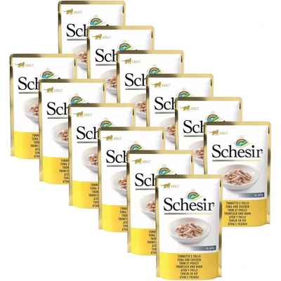 Schesir Cat Adult tuňák a kuřecí filety 12 x 85 g