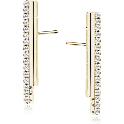 Lafira pozlacené stříbrné náušnice Stick Crystal Z2176EG
