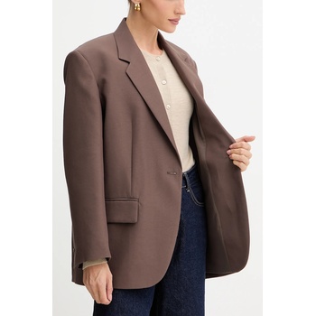 Weekend Max Mara Сако Weekend Max Mara FLOC в кафяво с уголемена кройка с изчистен дизайн 2525046081600 (2525046081600)