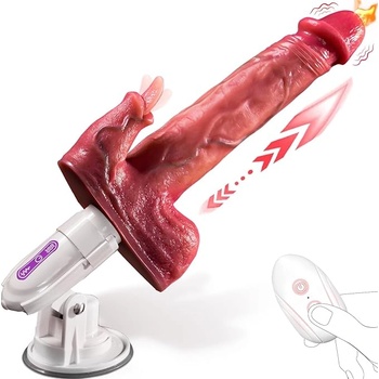 SuperLove Thrusting Realistic Vibrator with Tongue Clitoral Stimulation & Remote