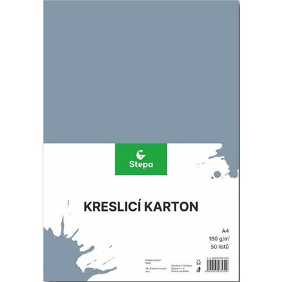 Kreslicí karton Stepa A4 180g/m2, 50ks - šedý