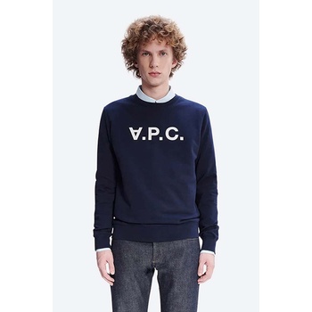 APC Памучен суичър A. P. C. Sweat Vpc COECQ-H27378 BLACK в тъмносиньо с апликация (COECQ.H27378)