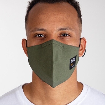 Alpha Industries rouška Label Face mask zelená
