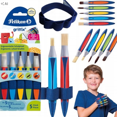 Pelikan Griffix sada školských štetcov 5 kusov, ergonomické