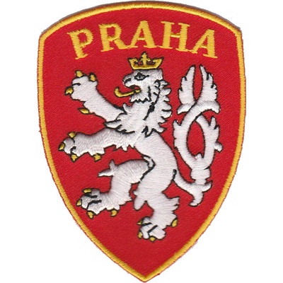 Nášivka s českým levom Praha 5,5x7,5 cm - červená-žltá