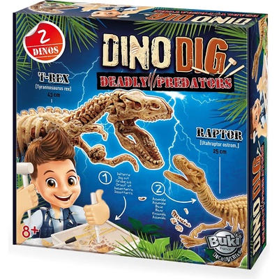 Buki France Игрален комплект Buki Sciences - Тиранозавър Рекс и Велоцираптор (BK2139)
