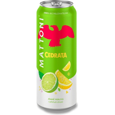 Mattoni Cedrata Minerální voda citrusy perlivá 0,5 l plech